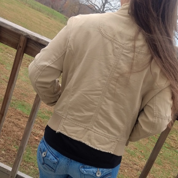 Star Jeans Brand Khaki Tan Canvas Utility Jacket - Picture 4 of 8